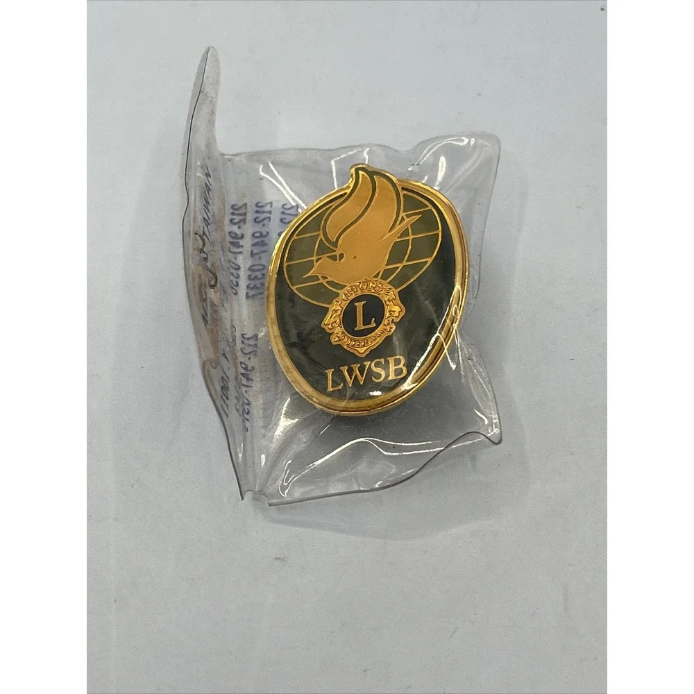 Lions Club International LWSB Services for the Blind Lapel Pin Gold Tone Taiwan